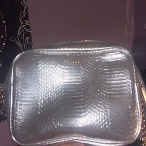 Silver Textured Crossbody Bag